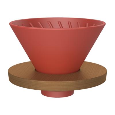 China Sustainable Coffee Ceramic Matte Pour Over Stand Coffee Dripper Irrigation Clever Red Coffee Dripper for sale