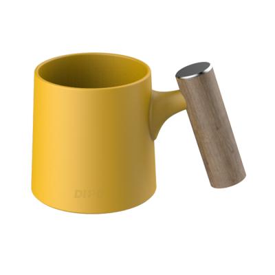 China Sustainable High Fired Yellow Ceramic Luxury Ceramic Coffee Cup Coffee Mug for sale