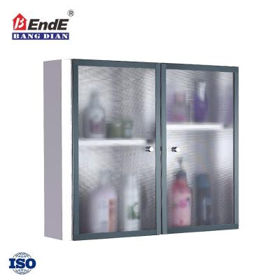 China Small Eco - Friendly Glass Door Stainless Steel Mirror Tempered Glass Medical Cabinet for sale