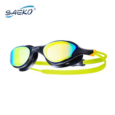 China New SAEKO Outdoor Professional Triathlon Mirror Anti-fog Silicone Swimming Goggles for sale