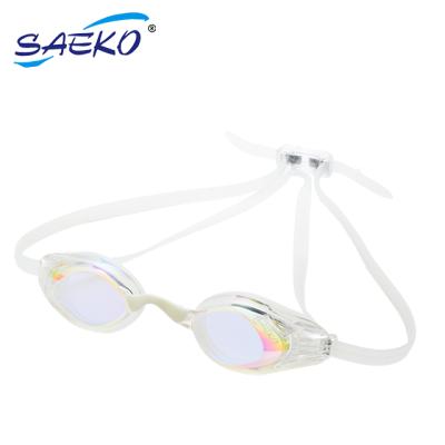 China Fashionable Saeko Silicone Mirror Glass Anti-fog Swimming Glasses Anti-fog Mirror Racing Water Sports Goggles for sale