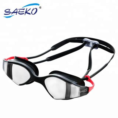 China Metallic Lenses SAEKO Metallic Lenses Shine Protection Swim Goggles Professional for sale