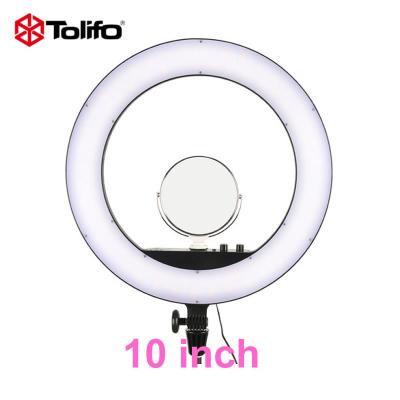 China Tolifo 22W Ringlight Dimmable 10 Inch Led Ring Lights Makeup Youtube Video R-22B For Live Streaming for sale