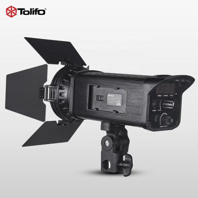 China Tolifo Battery Suppllied 60W Fresnel Studio LED Spot Photo Video Light with FL-60S Barn Door for sale