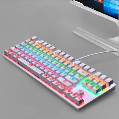 China Gaming / Typing / Best Office Job Award 9 Black White Pink Blue 87keys RGB Wired Usb Computer Game Led RGB Keyboard for sale