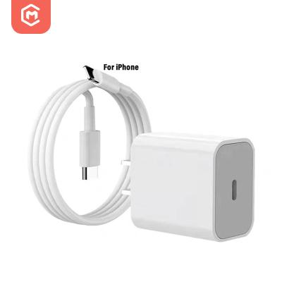 China Hot Sale 1m/2m/3m France Eco-friendly PD 20w Type C To Light Up Usb Wall Charger And Cable Charger Iphoe Original for sale