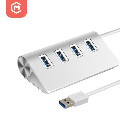 China Aluminum Alloy + ABS Mini Usb 2.0 Usb 480Mbps 4 Hub Splitter Left Hub Adapter Custom Made For PC Computer for sale