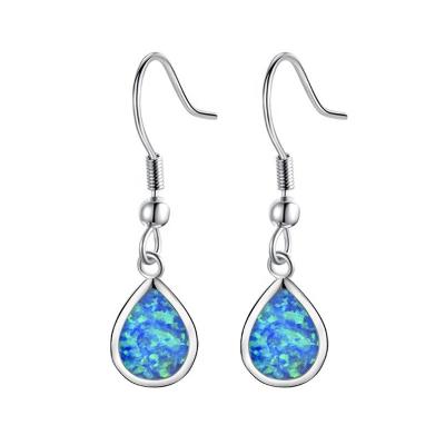 China Environmental Friendly JCA 925 Sterling Silver White Fire Opal Gemstone Hook Earring for sale