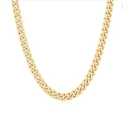 China JCA Punk Gold Miami Cuban Link Stainless Steel Necklace Chain Jewelry for sale