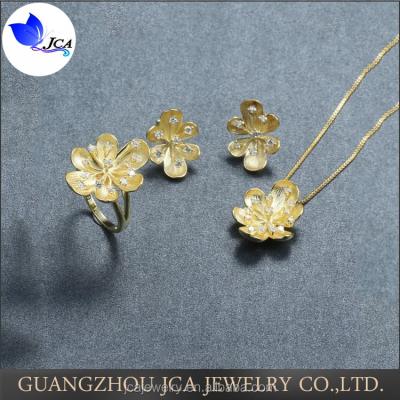 China Europe China Wholesale 925 Sterling Silver Gold Plated Jewelry Set With CZ for sale