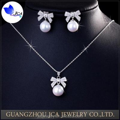 China Europe 925 Silver Cute Bowknot Bridal Jewelry Set For Women for sale