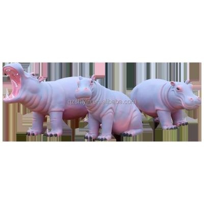 China China Hippopotamus Sculpture , Blacksmithing Copper Outdoor Garden Decoration for sale