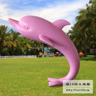 China China Fashion Square Modern Outdoor Landscape Fiberglass Dolphin Decoration Art Sculpture for sale