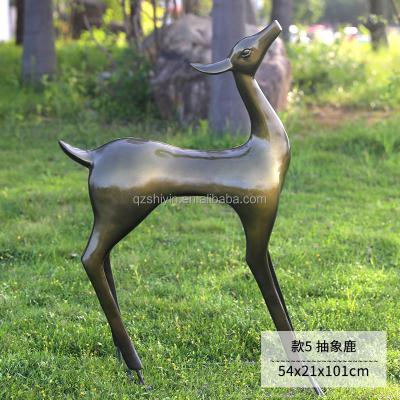 China China Anti-copper Plum Deer Ornaments Outdoor Fiberglass Abstract Animal Sculpture for sale