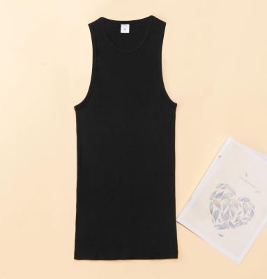 China Wholesale High Quality 100% Cotton Plain Anti-pilling Ribbed Mens Tank Tops Gym Fitness Singlet For Men for sale