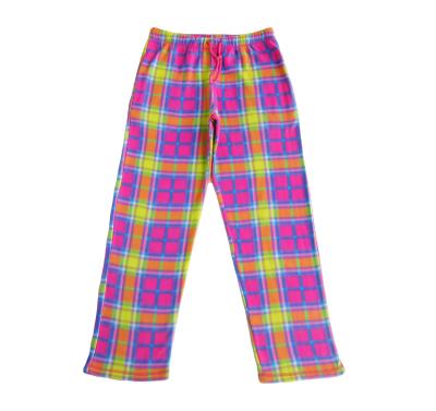 China Anti-wrinkle OEM Swept Fleece Fashion Design Ladies Plaid Lounge Wear Pants Casual Drawstring Pocket Pajama Pants Women for sale