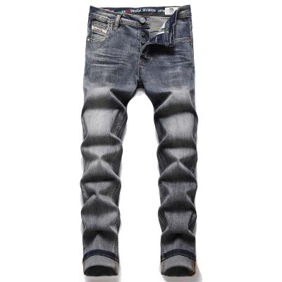 China Sustainable Mens Vintage Biker Skinny Denim Pants Hip Hop Check Skinny Patchwork Jean Trousers for sale