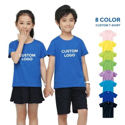 China Wholesale Hot Sales Anti-pilling Sports Plain T Shirts Kids Crewneck Shorts Sleeve Blank T-Shirt Custom Design Printing Embroidery for sale