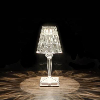 China Modern Luxury Acrylic RGB USB Bedside Touch Control Led Modern Rechargeable Glass Crystal Table Lamp Night Light for sale