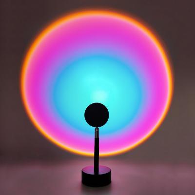 China Modern Mini Red Rainbow Desk Sun Projection Table Usb Projector Sunset Lamp Light for sale