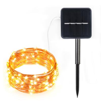 China Mini Solar Energy Led Copper Color Fairy Lights Outdoor Waterproof Warm White Wire Best Solar Christmas Light Holiday String Lights For Garden for sale