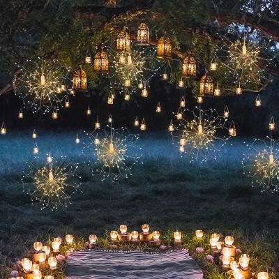 China Hot Sale LH-CD-KH90WW4 Solar Power Christmas Tree Wedding Decoration Starburst LED Outdoor Led Firework Lights for sale