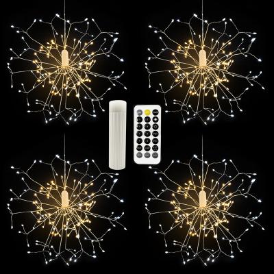 China LH-CD-KH90WW4 Christmas Starburst decorations led firework string light rechargeable LED starburst light for sale