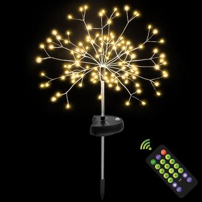 China Solar Powered Firework Light Garden Christmas Lights Waterproof Outdoor Dandelion Decoration Starburst Stake Lawn Light with Motion Sensor for sale