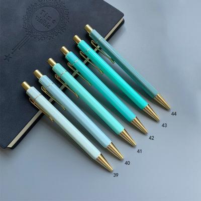 China Advertising Gifts Fashion Color Plastic Hexagonal Ball Pen With Custom Logo for sale