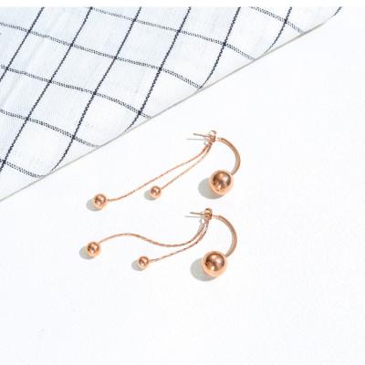 China Other Trendy Rose Gold Ball Earrings For Women for sale