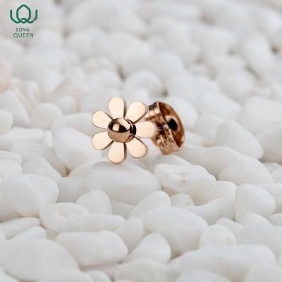 China Trendy Fashion Gold Flower Earrings Designs For Girls for sale