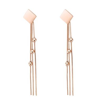 China 2022 TRENDY Fashion Women's Tassel Earrings Stainless Steel Jewelry Plated Earrings For Women for sale