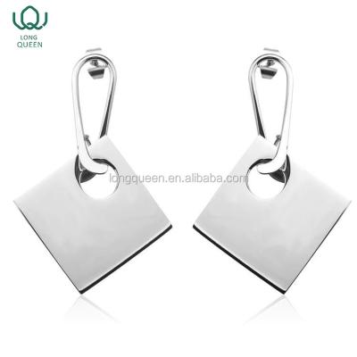 China TRENDY simple geometric awesome lever fashion jewelry 316 stainless steel back earring for female students for sale