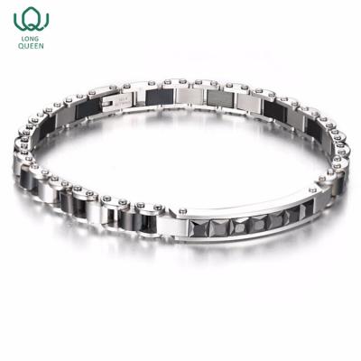 China New Trends 316 Stainless Steel Europe Mens Pakistan Silver Titanium Germanium Bracelet for sale