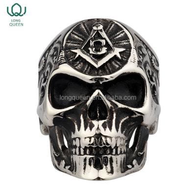 China Cool Wholesale Cheap Price Jewelry 316l Stainless Steel Skull Rings Men From Europe for sale