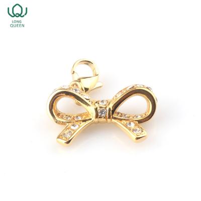 China Fashionable Gold Plated Stainless Steel Bow Tie Charm Pendant for sale