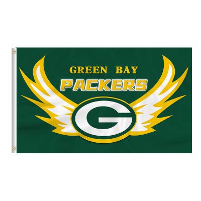 China Hot Sales 100% Polyester NFL Team Banner Long Lifetime Sales Brighter Colors Double Sided Printing 3x5FT Green Bay PackersDouble-Sided Flag for sale