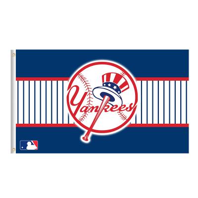 China Factory MLB 3*5 Ft Double Sided Printing New York Custom Yankee Long Lifespan Outdoor Colors Flag Vivid Wholesale for sale