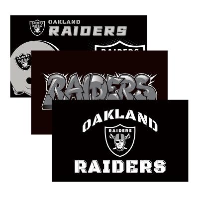 China Wholesale 100% Outdoor Side Flag Nfl Team Banner Oakland Raiders Double Double Sided Printing Brighter Colors Polyester Long Lifespan for sale