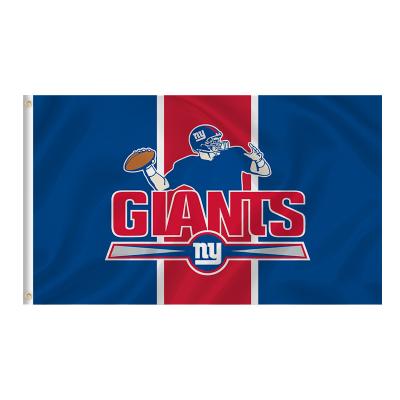 China Outdoor Long Double Sided Printing Vivid Colors Lifespan Factory Outlet Outdoor Digital Printing NFL Team Banner 3*5FT New York Giants Double Sided Flag for sale