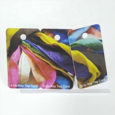 China Loyalty System Customized Triple Card Loyalty PVC Key Tag for sale