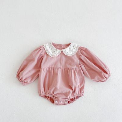 China Wholesale Cotton Baby Pink Romper Long Sleeve Baby Clothes Baby Overalls For Spring And Autumn Infant Clothing Newborn Clothes for sale