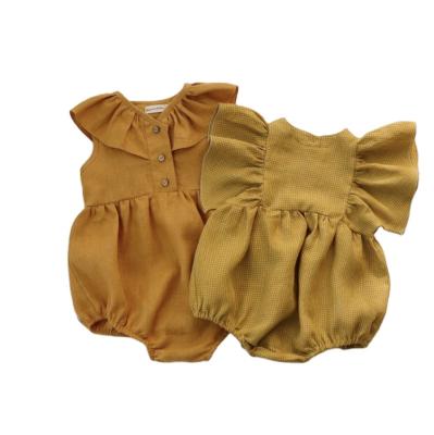 China Summer 100% Organic Cotton Baby Romper Ropa De Bebe Cotton Toddler Ruffle Playsuit Clothing Summer for sale