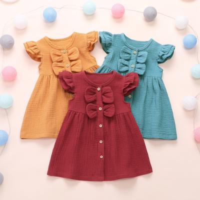 China New Beautiful Modern Casual Anti-Wrinkle Baby Clothes Newborn Floating Baby Clothes Solid Knee Length Sleeve Baby Clothes for sale