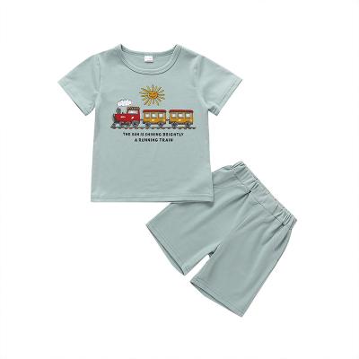 China Newest Smocked Boutique Remake Clothing Set Wholesale Boy Clothing Smocked Kids Clothes Summer Boy Clothing Set Baby Kids Clothes for sale