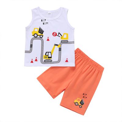 China Wholesale Washable Bulk Remake Baby Boy Clothes Kids Clothes Children's Boutique Clothing Sleeveless T-shirt With Shorts Outfit for sale