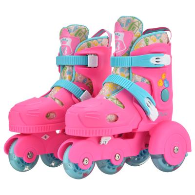 China Wholesale Plastic Kids Snap Wheel New Arrival Mesh Adjustable Inline Skates Rollerskates With Light Up Wheels for sale