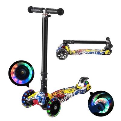 China 2021 hot sale PU mini kick kids scooter 120mm wheel for foot scooter platform street 3 wheel trix scooter for sale