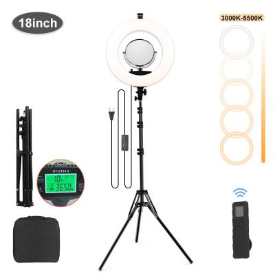 China 2021 PORTABLE led 18 inch selfie ring snapshot light with 2m tripod mount phone holder clip on tiktok light for youtube makeup video for sale