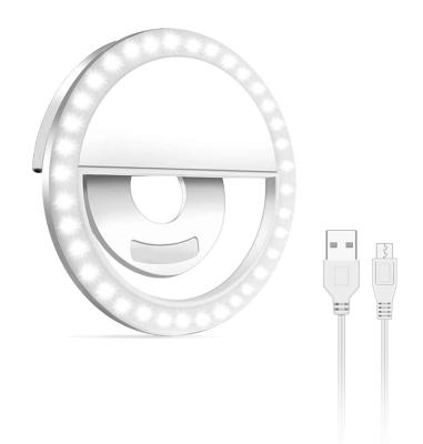 China New 36 LED Rise ABS Light Cell Phone USB Rechargeable Fill Light Beads Mini Portable Selfie Ring Around Beauty Lamp for sale